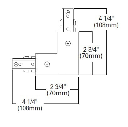 Halo Track Lighting L904P L Connector, White Color