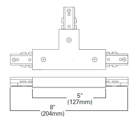 Halo Track Lighting L905MB T Connector, Black Color
