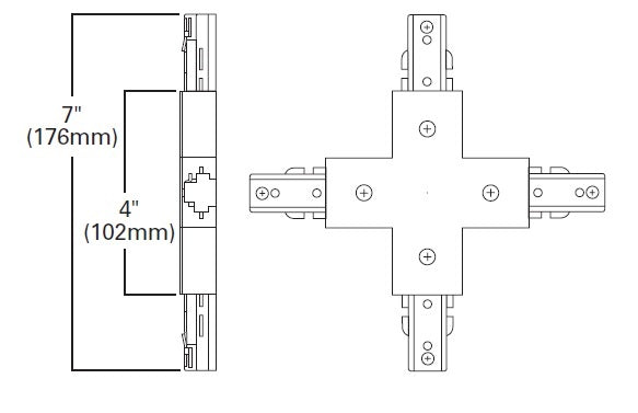 Halo Track Lighting L906MB X Connector, Black Color