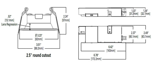 Halo Recessed LCR208RD9FSE020 2" Round All-Purpose Round LED Retrofit Module, 800 Lumens, 90 CRI, Field Selectable 2700K, 3000K, 3500K, 4000K or 5000K Color Temperature, 120-277V, 120V Analog 100% to 5% Dimming, Matte White