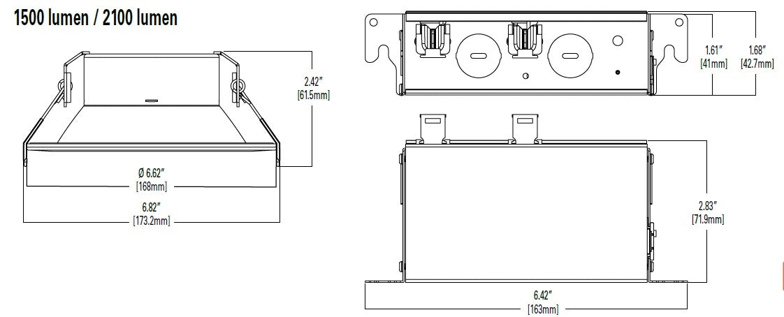 Halo Recessed LCR6219FSE010MW 6" Round All-Purpose Round LED Retrofit Module, 2100 Lumens, 90 CRI, Field Selectable 2700K, 3000K, 3500K, 4000K or 5000K Color Temperature, 120-277V, 0-10V Analog 100% to 5% Dimming, Matte White