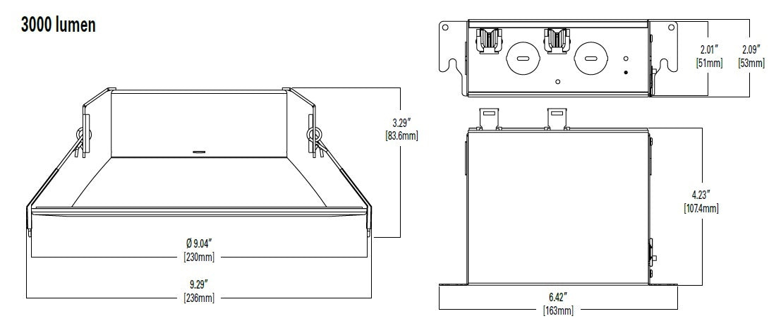 Halo Recessed LCR8309FSE010MW 8" Round All-Purpose Round LED Retrofit Module, 3000 Lumens, 90 CRI, Field Selectable 2700K, 3000K, 3500K, 4000K or 5000K Color Temperature, 120-277V, 0-10V Analog 100% to 5% Dimming, Matte White