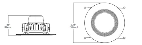 Halo Recessed LT560WH12950 5" and 6" Retrofit Baffle, Trim LED Module, 90 CRI, 5000K, Matte White, High Lumen