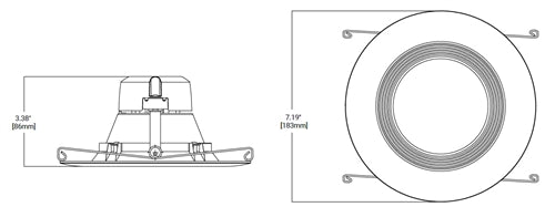 Halo Recessed LT560WH6927R 5" and 6" All-Purpose LED Integrated Retrofit Trim, 90 CRI, 2700K, 731 Lumens, White Finish