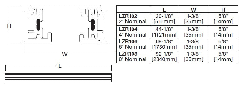 Halo Track Lighting LZR108MB 8' Miniature Single Circuit Track, Black