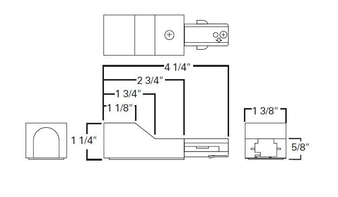 Halo Track Lighting LZR204MB Conduit Adapter Feed, Black