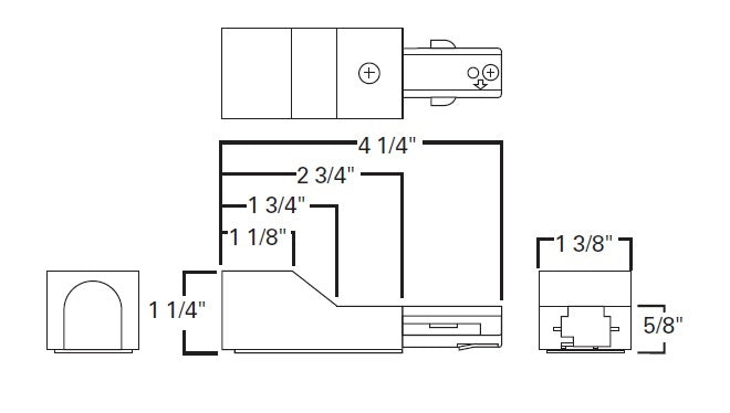 Halo Track Lighting LZR205P Conduit Continuation Feed, White