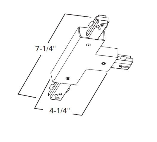 Halo Track Lighting LZR213RMB Right T-Connector, Black