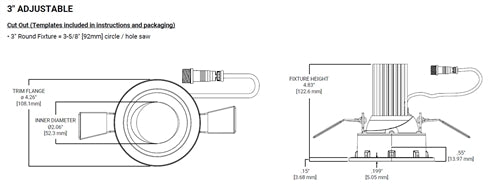 Halo Recessed ML3ALSFSE010RMW 3" Round Smooth LED Canless Downlight, Selectable 200/400/550 Lumens, 90 CRI, Selectable CCT 2700/3000/3500/4000/5000K, 5% 0-10V Dimming, UNV 120-277V 50Hz/60Hz, Matte White
