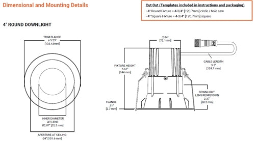 Halo Recessed ML4LSD2W1ERMB 4" Round Smooth LED Canless Downlight, 600 Lumens, 90 CRI, CCT Selectable Dim-to-Warm 3000-to-1800K or 2700-1800K, ?5% Phase Cut LE/TE Dimming, 120V, 40 Degrees Optic, Matte Black