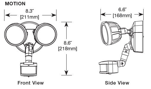Halo MST18R17L All-Pro LED Twin Round 180 Degree Motion Sensor, Bronze
