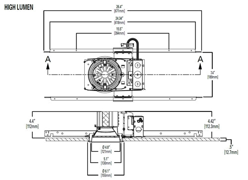 Halo Recessed Commercial PR4FS12D010 4" New Construction, Field Selectable 1000/1500/2000 Lumens, 120-277V, 1-100% Dimming