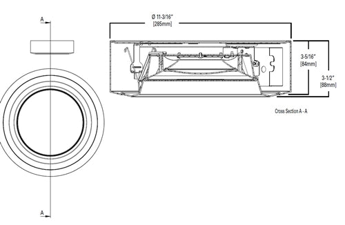 Halo Recessed Commercial PR8S30D010MW 8" Surface Shallow Lens LED Housing, 3000 Lumens, 120-277V 50/60Hz, 0-10V, 100% to 1% dimming, Matte White