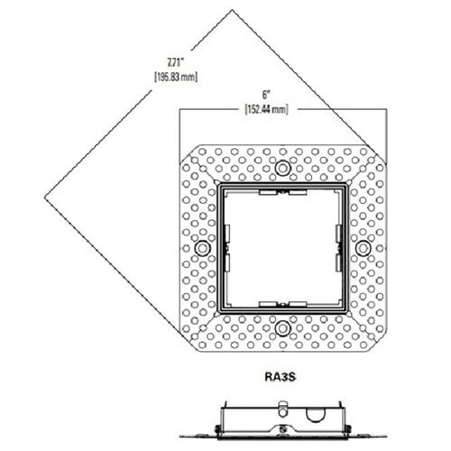 Halo Recessed RA3S 3" Square Rimless Adapter
