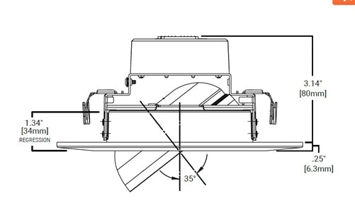 Halo Recessed RA56LS9FSD2W1EWH 5/6" Baffle Adjustable Recessed LED Trim, 600/900 Selectable Lumens, 90 CRI, SeleCCTable 2700K, 3000K, 3500K, 4000K, 5000K, Dim-to-Warm, 5% Phase Cut LE/TE Dimming, 120V 60Hz, Matte White