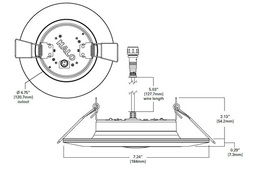 Halo Recessed RL6069NLWHDMR 6" Night Light LED Retrofit Direct Mount with Remote Driver, 2700-5000K, 1000 Lumens, White Finish