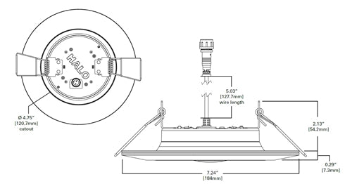 Halo Recessed RLNL6109FSD2W1EWHDM 6" Night Light LED Retrofit Direct Mount with Remote Driver, 2700-5000K, 1000 Lumens, White Finish