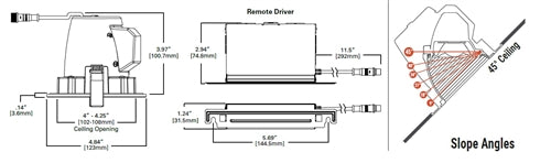 Halo Recessed RLS4099FS1EWHDMR 4" Slope Ceiling LED Direct Mount Module, 2700-5000K, 900 Lumens, White Finish