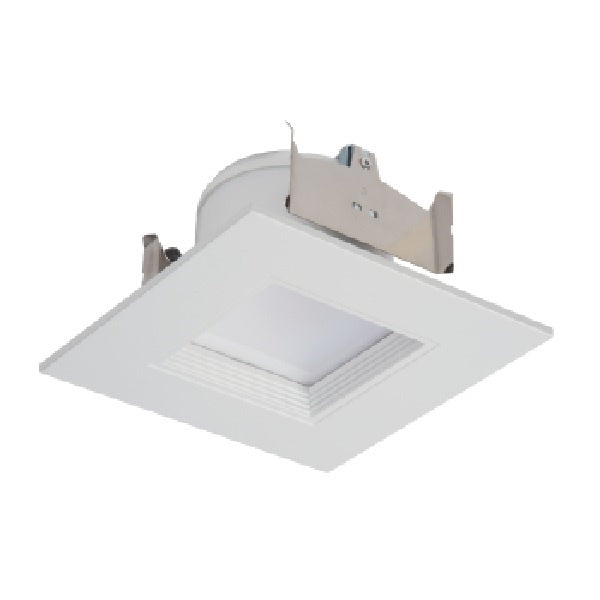 Halo Recessed RSQ4089FS1EMWWB 4" Square All-Purpose LED Retrofit Module, 800 Lumens, 90 CRI, Field Selectable 2700K-5000K, 120V, Matte White Flange and Baffle