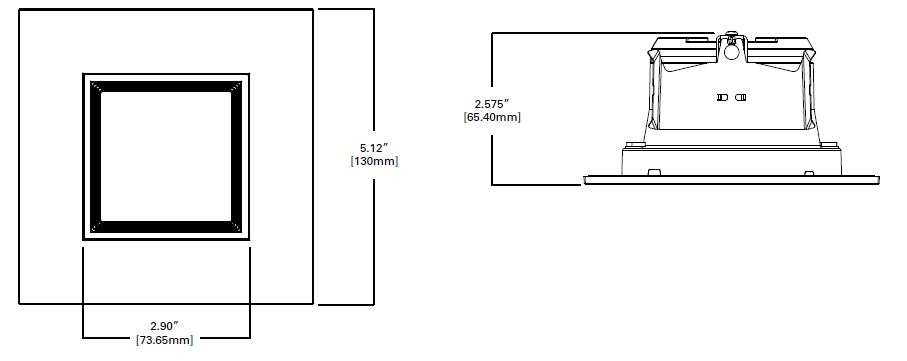 Halo Recessed RSQ4089FS1EMWWB 4" Square All-Purpose LED Retrofit Module, 800 Lumens, 90 CRI, Field Selectable 2700K-5000K, 120V, Matte White Flange and Baffle