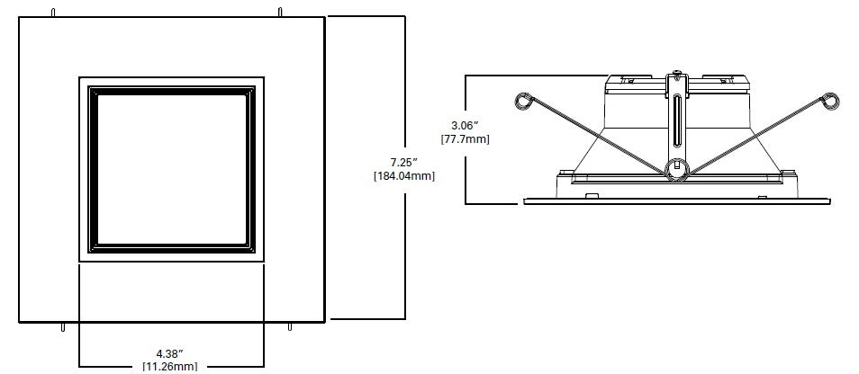 Halo Recessed RSQ6089351EMWWB 6" Square All-Purpose LED Retrofit Module, 800 Lumens, 90 CRI, 3500K, 120V, Matte White Flange and Baffle