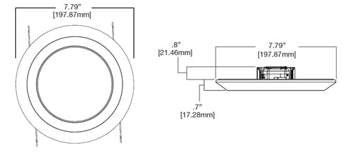 Halo Recessed SLD612830WHUNVJB 6" Surface LED Downlight Kit, 3000K, 1215 Lumens, 80 CRI, Universal Voltage 120-277V, White