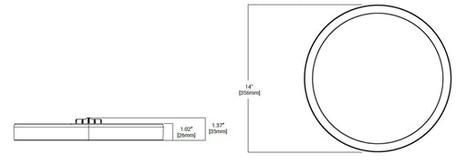 Halo Lighting SMD14R209SWHE 14" Round LED Surface Mount Downlight, 2000 Lumens, 90 CRI, 2700K-5000K, 120-277V White Finish