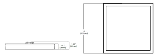 Halo Lighting SMD14S209SWHE 14" Square LED Surface Mount Downlight, 2000 Lumens, 90 CRI, 2700K-5000K, 120-277V White Finish