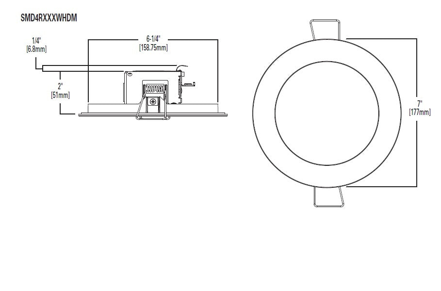 Halo Recessed SMD4R6930WHDM 4" Round LED Direct Mount Downlight, 700 Lumens, 90 CRI, 3000K, White Finish