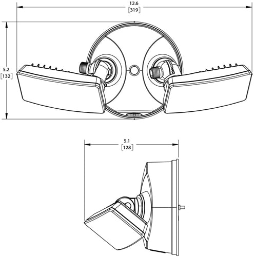 Halo TGS2SCS2FSBLE40AW Twin Head Square Outdoor Integrated LED Flood Light, 2500 Lumens Selectable CCT White with Bluetooth