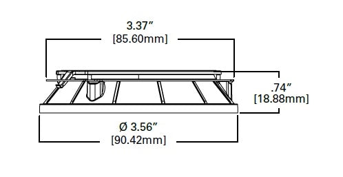 Halo Recessed TL3R2GMWRL 3.25" Aperture Conical Reflector, Open Rimless Trim, Micro-Prismatic Lens, Matte White Reflector and Flange