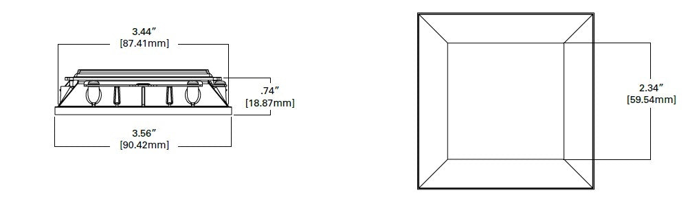 Halo Recessed TLS3R2GMWRL 3.25" Aperture Conical Reflector, Open, Rimless Trim, Micro-Prismatic Lens, Matte White Reflector and Flange