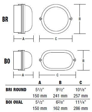 Hubbell Outdoor Lighting BOF-02 28W Euroluxe Wall or Ceiling Mount Decorative Oval Fluorescent Wallpack, Black Finish