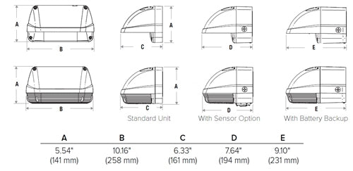 Hubbell Lighting Outdoor LNC2-48L-25-5K7-3-UNV-DBT-PC Laredo 25W LED Compact Wallpack, Full Cut Off, 5000K, Type III, 120V Photocontrol, Bronze Finish