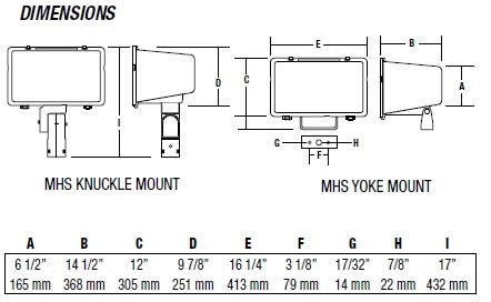 Hubbell Outdoor Lighting MHS-Y-30L1-5K-W-BZ-PC1 71W Miniliter LED Floodlight with Photocontrol, Yoke Mounting, 30 LEDs, 120V, 5000K, Wide 6x6 Beam, 700mA, Bronze Finish