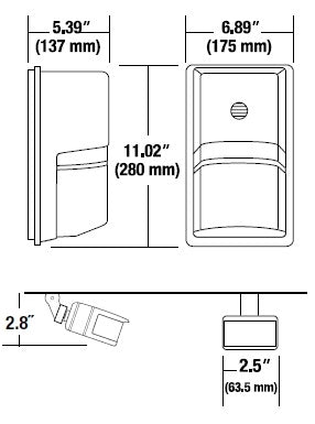 Hubbell Outdoor Lighting NRG-250B-PC 50W Pulse Start Metal Halide Decorative Perimeter Wallpack, 120V Photocontrol, Bronze Finish
