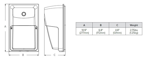 Hubbell Outdoor Lighting PRS-20-5K-PC 22.8W Permashield LED Wallpack, 120-277V, 2800 Lumens