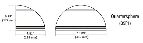 Hubbell Outdoor Lighting QSP1-12L-30-4K7-4-U-DB 30W Outdoor Quartersphere LED Wallpack, 12 LEDs, 4000K, 70 CRI, Type IV Distribution, 120-277V, 2789 Lumens, Dark Bronze Finish