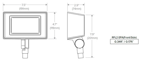 Hubbell Outdoor Lighting RFL2-25-4K-PC 26W LED Landscape Floodlight, 120-277V, 3327 Lumens, Dark Bronze with Photocell