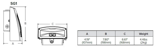 Hubbell Outdoor Lighting SG1-20-4K7-FT-UNV-DBT 21W Slender LED Wallpack, 4000K, 120-277V, 2310 Lumens, Dark Bonze Finish