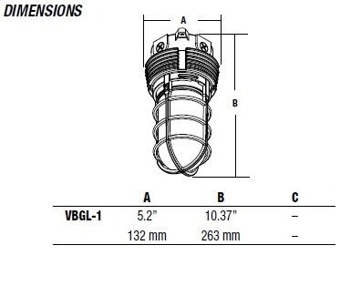 Hubbell Outdoor Lighting VBGL-1 11W Vaporite LED, Globe Refractor, Ceiling/ Pendant Mount, 120-277V, 4100K, 757 Lumens, Frosted Glass Lens, Wet Location, Gray Finish