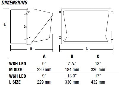 Hubbell Outdoor Lighting WGH-150P 150W Mid-Size Pulse Start Glass Wallpack, 120, 208, 240, 277V, Bronze Finish