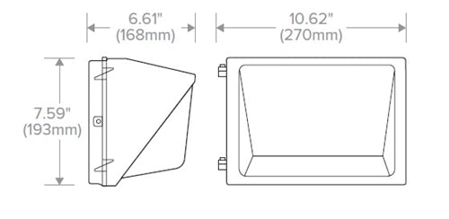 Hubbell Outdoor Lighting WGH-40-4K-U-S 40W LED Glass Wallpack, 120-277V, Type IV Distribution, 4394 Lumens, 4000K, Bronze Finish