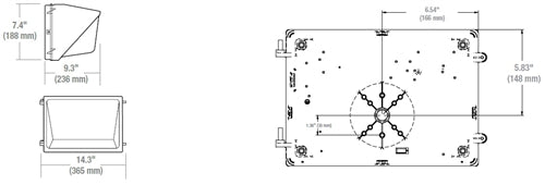 Hubbell Outdoor Lighting WGH2-LSCS 30-70W LED Glass Wallpack, 120-277V, 4600-10,000 Lumens, 4000K/5000K, Bronze Finish