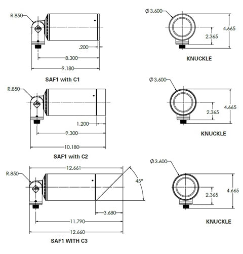 Hydrel SAF1 LED P1 80CRI 40K MVOLT 50DEG CWL KM C1 ZT BRS LED Flood Light, P1 Performance Package, 80 CRI, 4000K, 120-277V, 50 Deg Distribution, Clear Watershed Lens, Knuckle Mounting, Short Flush External Cap, 0-10V Dim, Bronze Smooth