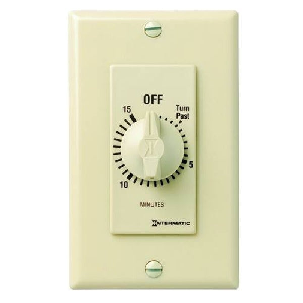 Intermatic FD15MC Spring Wound Countdown Timer, 15 Minutes Countdown Time, Ivory