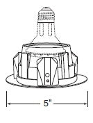 Juno Recessed Lighting 14B-WH (14 BWH) 4" Line Voltage Baffle Downlight Trim, Black Baffle, White Trim