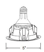 Juno Recessed Lighting 17PT-SC (17 PTSC) 4" Line Voltage Reflector Downlight Trim, Pewter Reflector, Satin Chrome Trim