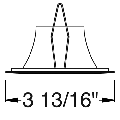 Juno Aculux Recessed Lighting 2017C-SF 2017C-SF 2" LED Round Hyperbolic Downlight, Clear Specular Self Flanged Trim