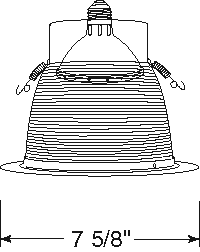 Juno Recessed Lighting 254B-WH (254 BWH) 6" Line Voltage, Deep Baffle Trim, Black Baffle, White Trim